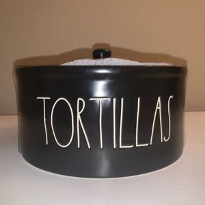 Rae Dunn Black Tortilla Container